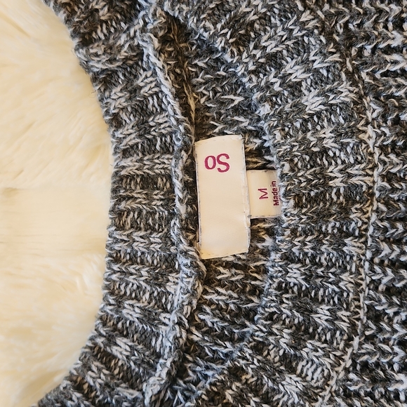 So Crew Neck Ribbed Sweater Grey size M - Picture 3 of 11